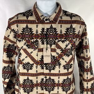 Nomad Craft Flow Latte Shacket Aztec Western Mens M Shirt Jacket NWT NEW Cowboy